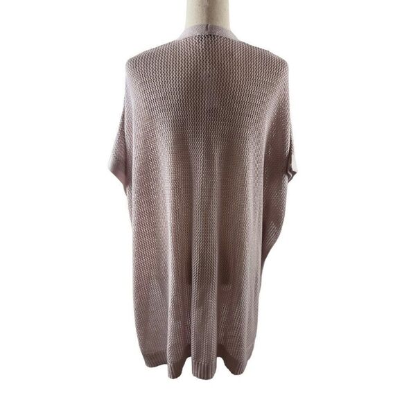 LOFT Outlet Open Knit Wool Blend Oversized Ruana Cardigan Size M/L Pink NWT - Picture 4 of 7